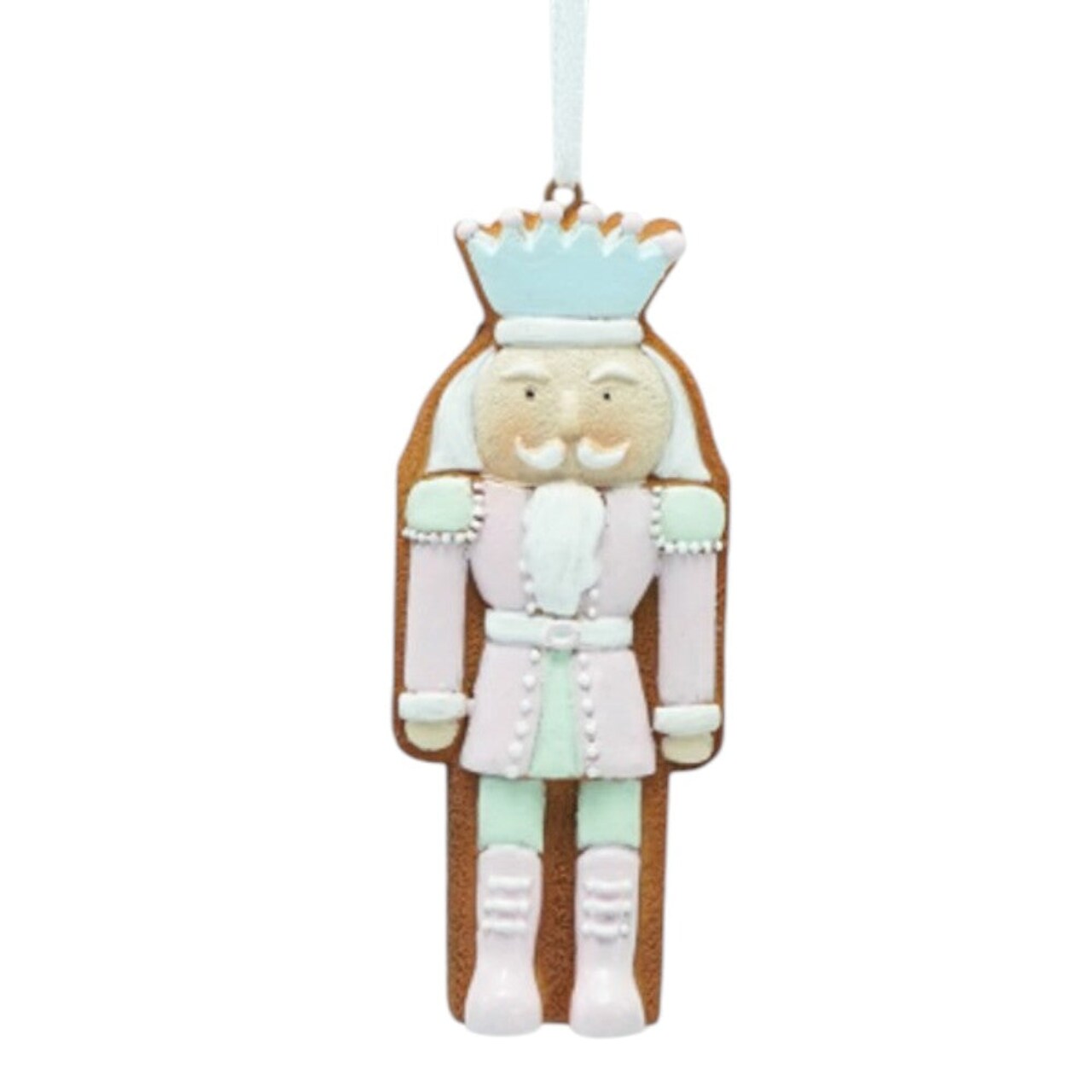 4" Royal Nutcracker Gingerbread Ornament – Pastel Cookie Christmas King
